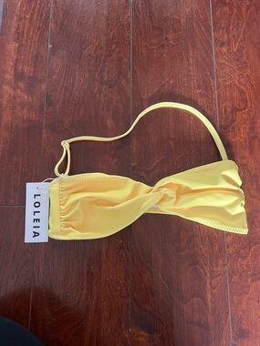 Loleia Yellow Twist Bandeau Bikini Top